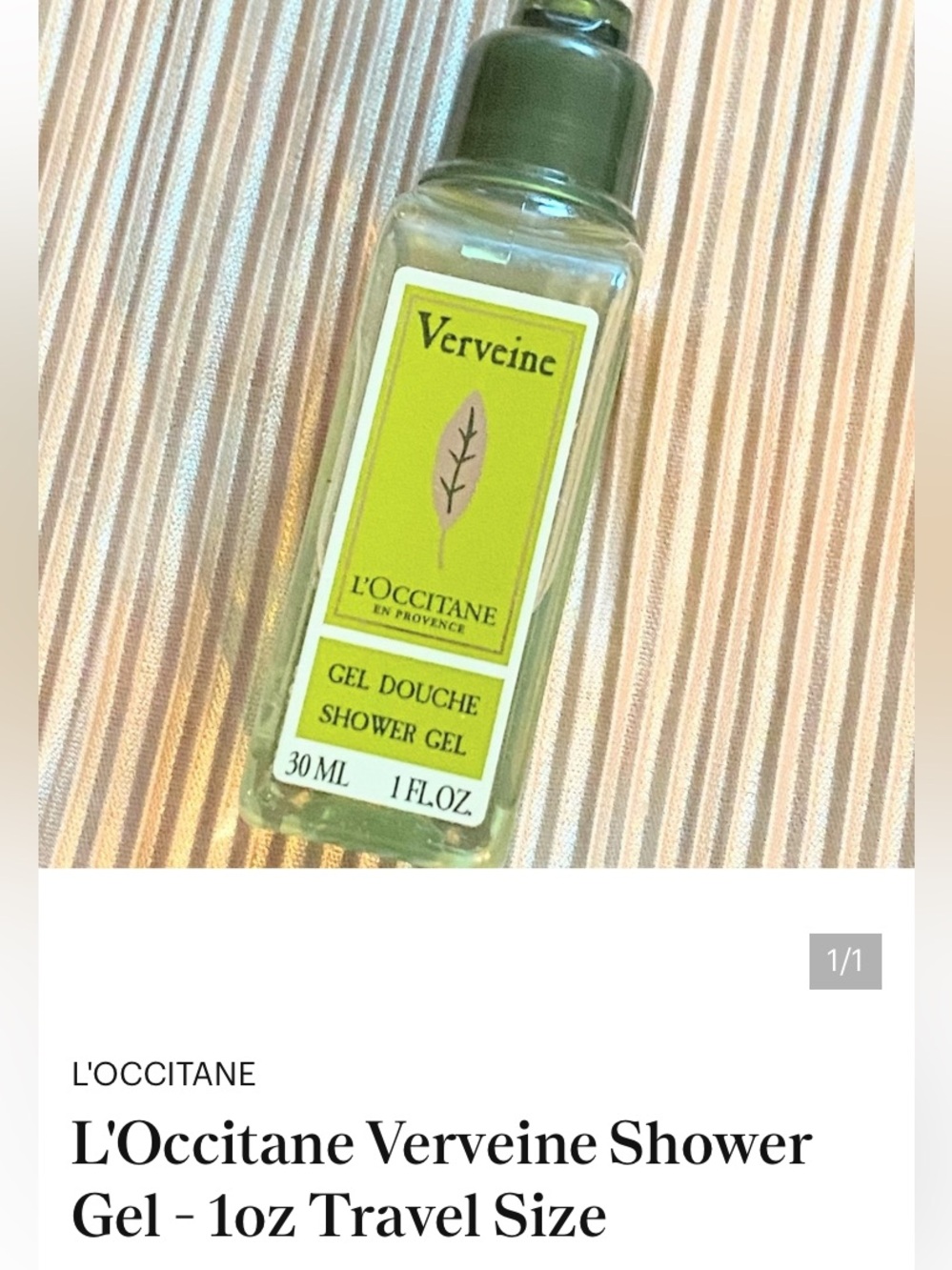 L'OCCITANE VERVEINE SHOWER GEL TRAVEL SIZE MINI 1oz  NEW!